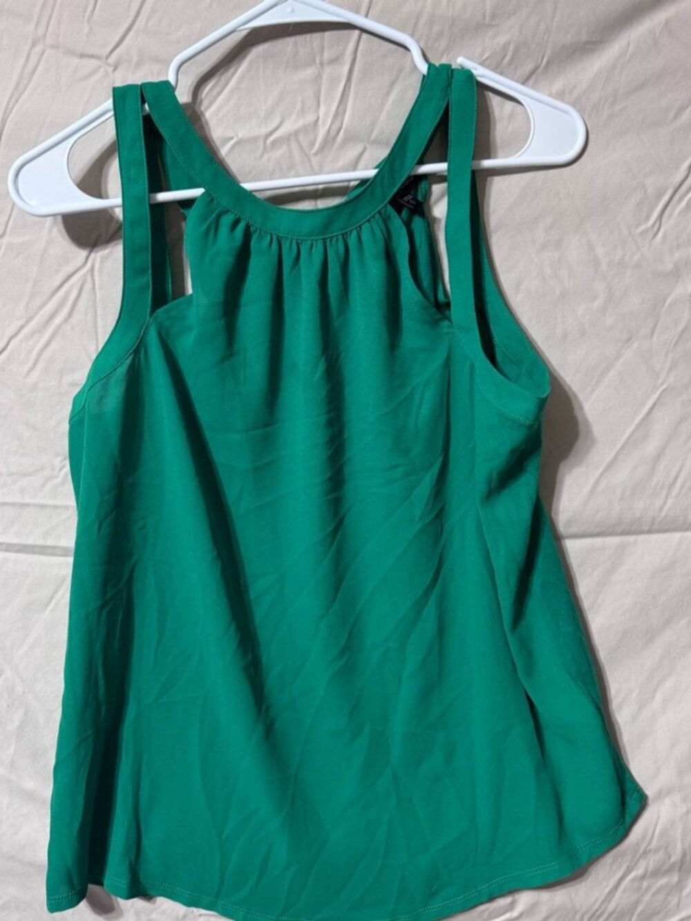Green Strappy Halter Tank Top